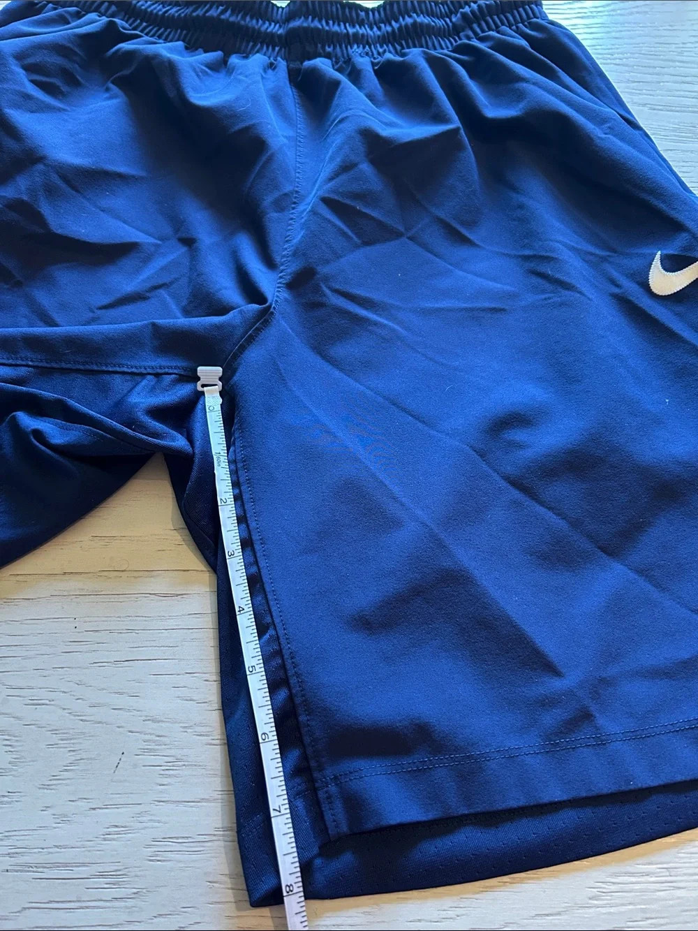Nike Navy Blue Training Shorts with White Swoosh